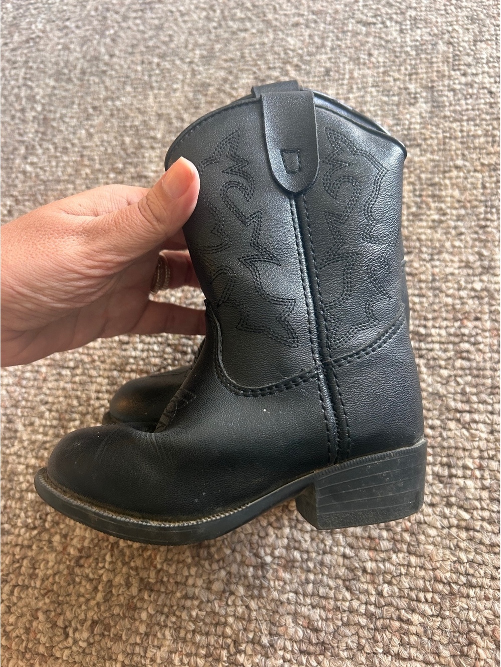 Black Western Ankle Boots Size 8 toddler